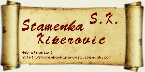 Stamenka Kiperović vizit kartica